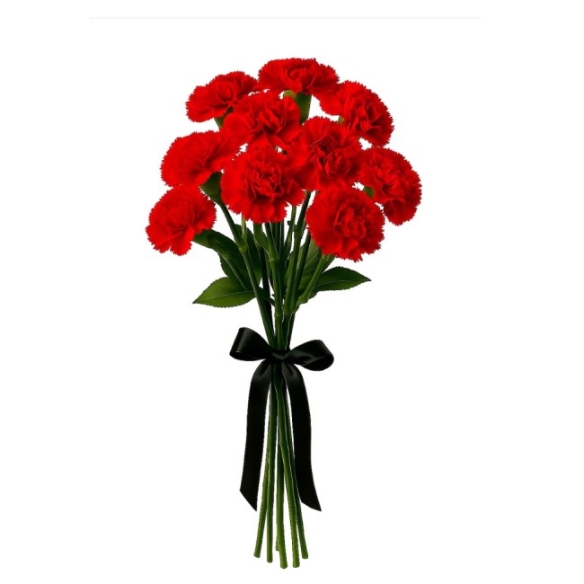 Букет цветов "Букет из красных гвоздик на похороны"